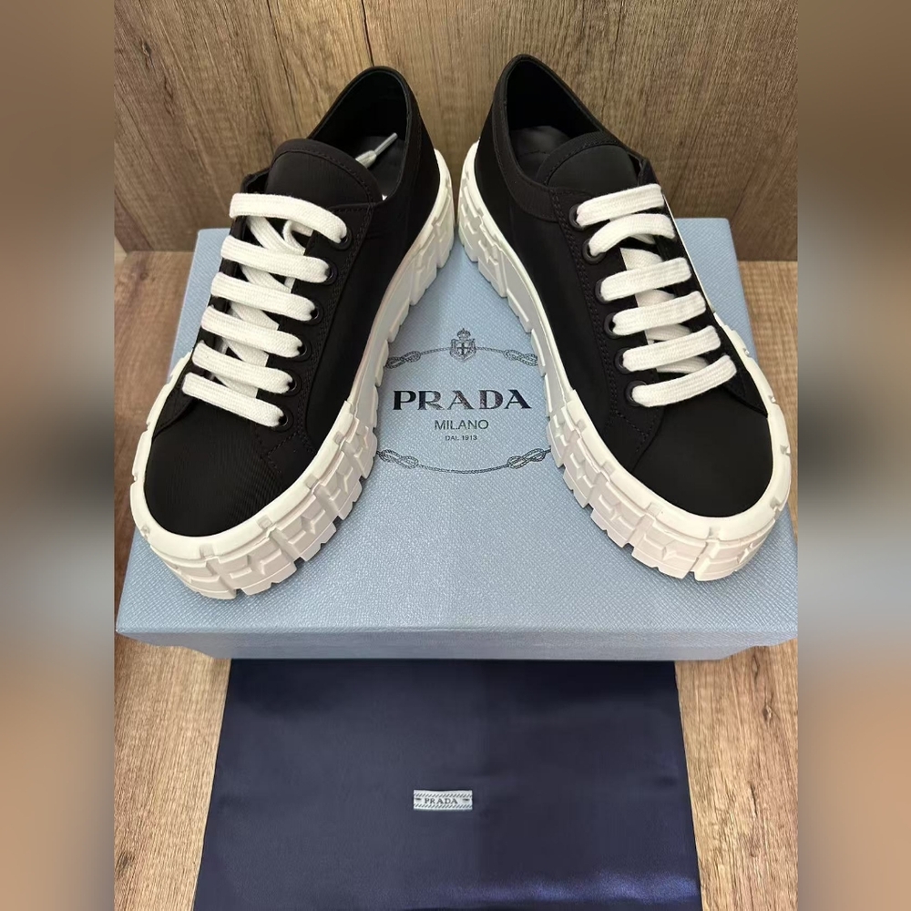 Prada Women's Black and White Sneakers - Picture 2 of 6